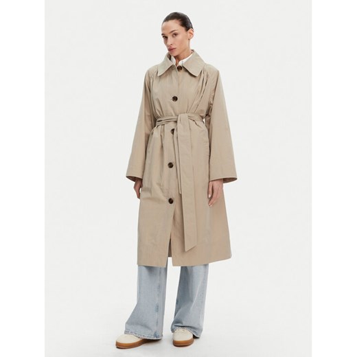 Barbour Trencz LSP0212SN11 Beżowy Regular Fit ze sklepu MODIVO w kategorii Płaszcze damskie - zdjęcie 182733756