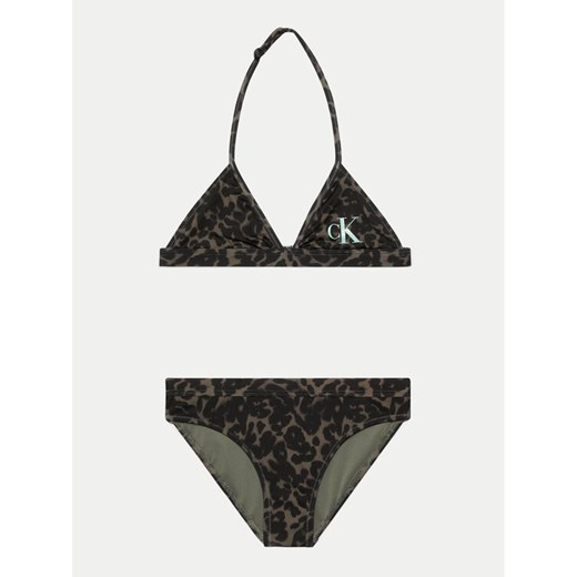 Calvin Klein Swimwear Strój kąpielowy KY0KY00066 Zielony ze sklepu MODIVO w kategorii Stroje kąpielowe - zdjęcie 182733775