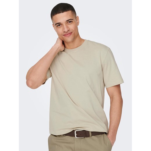 Only & Sons T-Shirt 22025208 Beżowy Regular Fit ze sklepu MODIVO w kategorii T-shirty męskie - zdjęcie 182733868