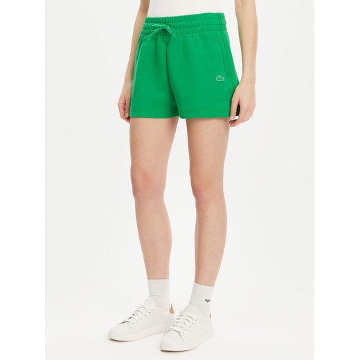 Lacoste Szorty sportowe GF5378 Zielony Regular Fit ze sklepu MODIVO w kategorii Szorty - zdjęcie 182733876