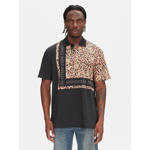 Just Cavalli Polo 78OAGE15 Czarny Regular Fit ze sklepu MODIVO w kategorii T-shirty męskie - zdjęcie 182734156