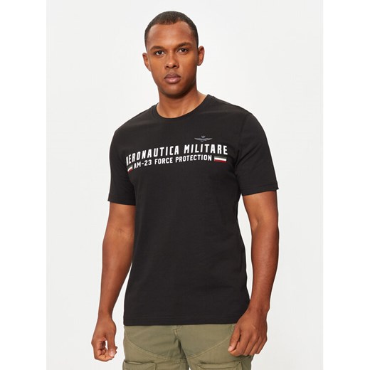 Aeronautica Militare T-Shirt 242TS1942J538 Czarny Regular Fit ze sklepu MODIVO w kategorii T-shirty męskie - zdjęcie 182734216