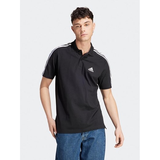 adidas Polo Essentials Piqué Embroidered Small Logo 3-Stripes Polo Shirt IC9310 Czarny Regular Fit ze sklepu MODIVO w kategorii T-shirty męskie - zdjęcie 182734225