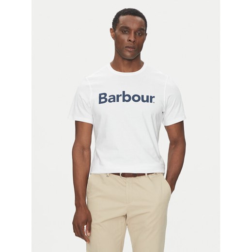 Barbour T-Shirt Logo MTS0531WH51 Biały Tailored Fit ze sklepu MODIVO w kategorii T-shirty męskie - zdjęcie 182734226