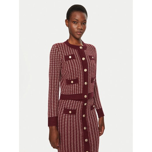 Fracomina Kardigan FS24WT8008K536F8 Bordowy Slim Fit ze sklepu MODIVO w kategorii Swetry damskie - zdjęcie 182734256