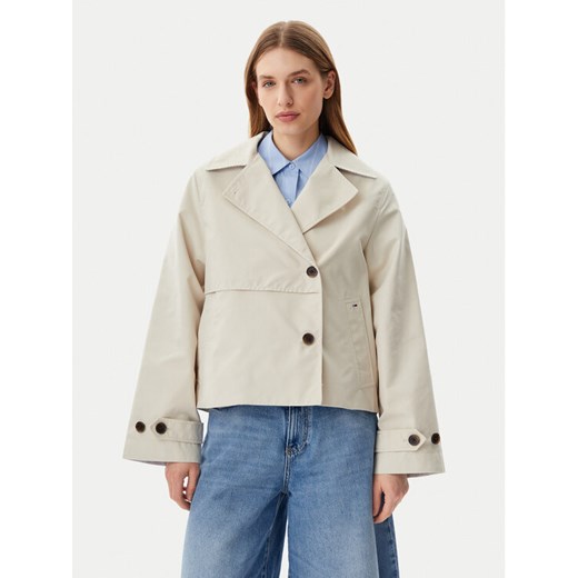 Tommy Jeans Trencz DW0DW21348 Beżowy Regular Fit ze sklepu MODIVO w kategorii Płaszcze damskie - zdjęcie 182734279