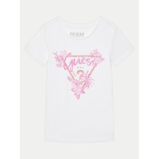 Guess T-Shirt K5GI14K6YW4 Biały Regular Fit ze sklepu MODIVO w kategorii Bluzki dziewczęce - zdjęcie 182734346