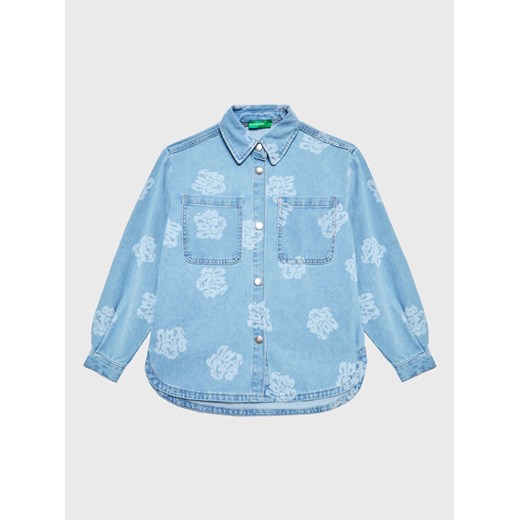 United Colors Of Benetton Koszula jeansowa 5VUGCQ01C Błękitny Oversize ze sklepu MODIVO w kategorii Koszule chłopięce - zdjęcie 182734385