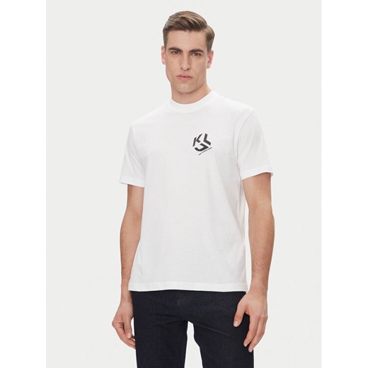 KARL LAGERFELD T-Shirt A2M17072 Biały Regular Fit ze sklepu MODIVO w kategorii T-shirty męskie - zdjęcie 182734499