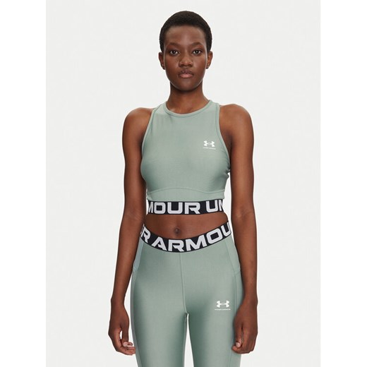 Under Armour Koszulka techniczna HeatGear 1388694 Zielony Slim Fit ze sklepu MODIVO w kategorii Bluzki damskie - zdjęcie 182734508
