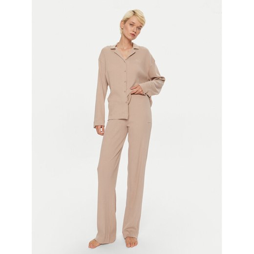 Boss Piżama 50511152 Beżowy Relaxed Fit ze sklepu MODIVO w kategorii Piżamy damskie - zdjęcie 182734529