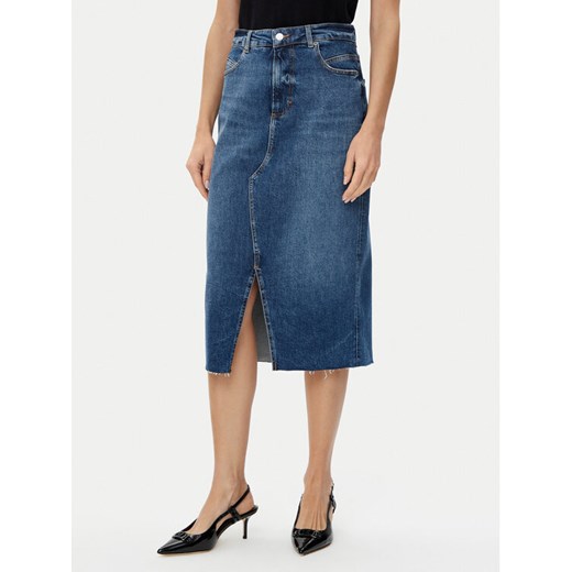 BOSS Spódnica jeansowa midi 50512588 Niebieski Slim Fit ze sklepu MODIVO w kategorii Spódnice - zdjęcie 182734726