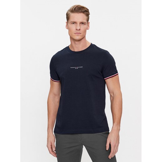 Tommy Hilfiger T-Shirt Logo MW0MW32584 Granatowy Slim Fit ze sklepu MODIVO w kategorii T-shirty męskie - zdjęcie 182734767