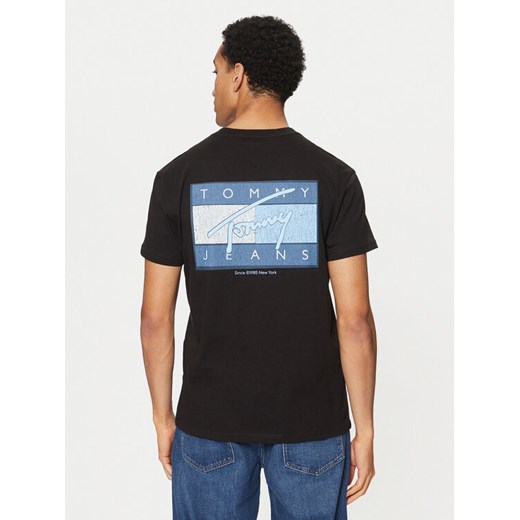 Tommy Jeans T-Shirt Flag DM0DM21108 Czarny Regular Fit ze sklepu MODIVO w kategorii T-shirty męskie - zdjęcie 182734835