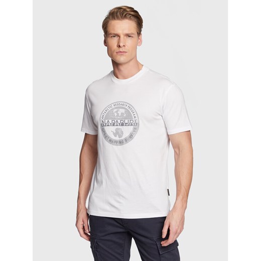 Napapijri T-Shirt S-Bollo NP0A4H9K Biały Regular Fit ze sklepu MODIVO w kategorii T-shirty męskie - zdjęcie 182734838