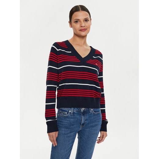 Tommy Jeans Sweter DW0DW18652 Granatowy Relaxed Fit ze sklepu MODIVO w kategorii Swetry damskie - zdjęcie 182734907