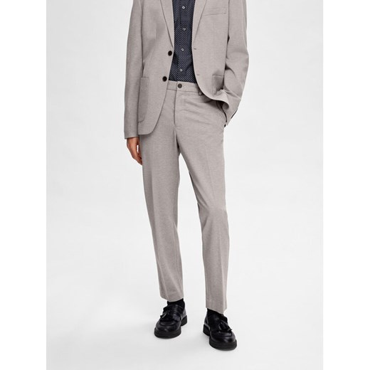 Selected Homme Spodnie garniturowe 16092485 Szary Slim Fit ze sklepu MODIVO w kategorii Spodnie męskie - zdjęcie 182734908
