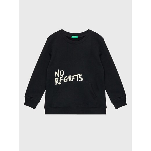 United Colors Of Benetton Bluza 3JLXC107O Czarny Regular Fit ze sklepu MODIVO w kategorii Bluzy dziewczęce - zdjęcie 182734985