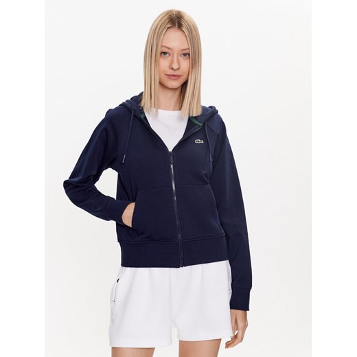 Lacoste Bluza SF9213 Granatowy Regular Fit ze sklepu MODIVO w kategorii Bluzy damskie - zdjęcie 182735007