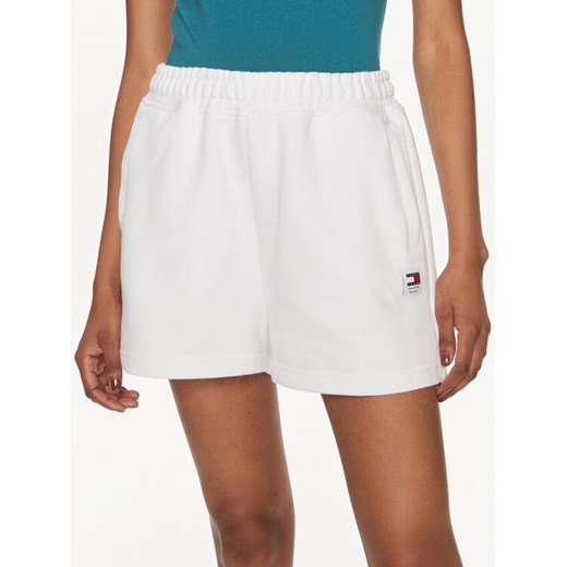Tommy Jeans Szorty sportowe New Cls DW0DW17772 Biały Relaxed Fit ze sklepu MODIVO w kategorii Szorty - zdjęcie 182735069