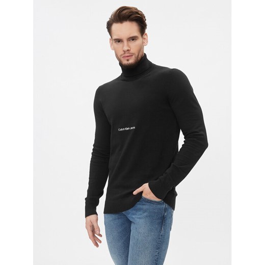 Calvin Klein Jeans Golf J30J324325 Czarny Slim Fit ze sklepu MODIVO w kategorii Swetry męskie - zdjęcie 182735116