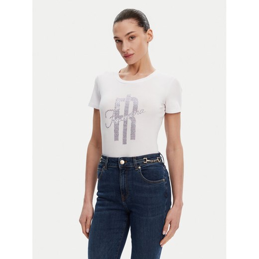 Fracomina T-Shirt FP25ST3002J449N5 Biały Slim Fit ze sklepu MODIVO w kategorii Bluzki damskie - zdjęcie 182735198