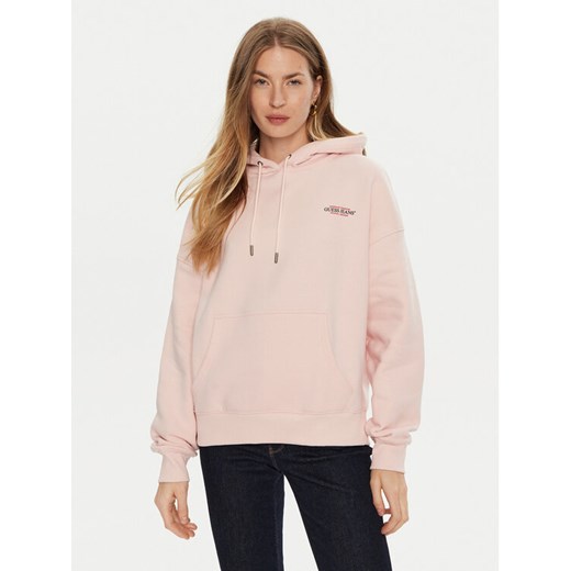 Guess Jeans Bluza W4BQ21 KC811 Różowy Regular Fit ze sklepu MODIVO w kategorii Bluzy damskie - zdjęcie 182735268