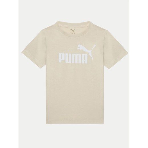 Puma T-Shirt Ess No. 1 Logo 684892 Beżowy Regular Fit ze sklepu MODIVO w kategorii Bluzki dziewczęce - zdjęcie 182735318