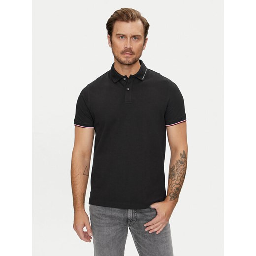 Tommy Hilfiger Polo Flag MW0MW35605 Czarny Regular Fit ze sklepu MODIVO w kategorii T-shirty męskie - zdjęcie 182735425