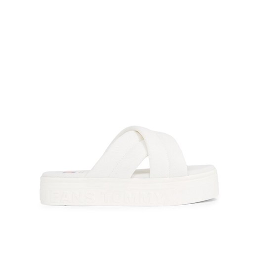 Tommy Jeans Klapki Tjw Lettering Flatform Sandal EN0EN02465 Écru Tommy Jeans 40 MODIVO