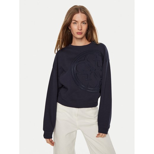 Guess Bluza W4BQ07 K9Z21 Granatowy Regular Fit ze sklepu MODIVO w kategorii Bluzy damskie - zdjęcie 182735777