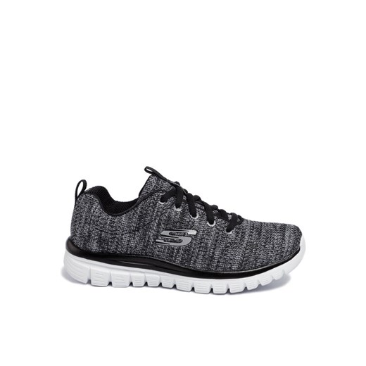 Skechers Sneakersy Twisted Fortune 12614/BKW Szary ze sklepu MODIVO w kategorii Buty sportowe damskie - zdjęcie 182735975