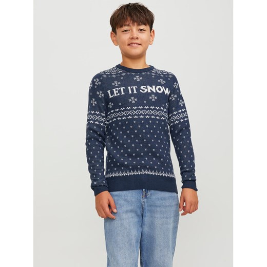 Jack&Jones Junior Sweter 12247507 Granatowy Regular Fit ze sklepu MODIVO w kategorii Swetry chłopięce - zdjęcie 182735976