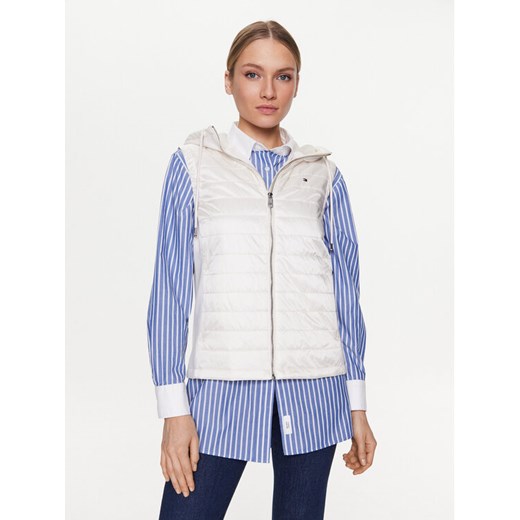 Tommy Hilfiger Bezrękawnik WW0WW38071 Écru Regular Fit ze sklepu MODIVO w kategorii Kamizelki damskie - zdjęcie 182736046