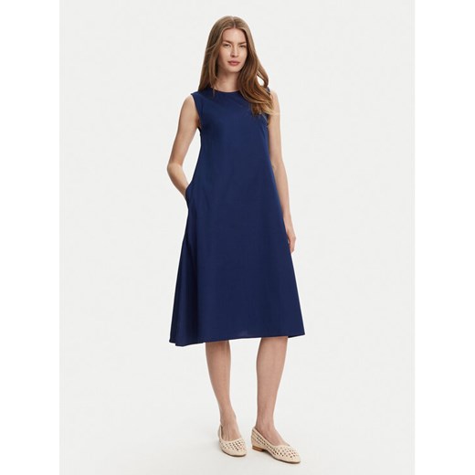 Selmark Sukienka letnia BL495 Granatowy Regular Fit ze sklepu MODIVO w kategorii Sukienki - zdjęcie 182736155