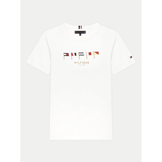 Tommy Hilfiger T-Shirt Multiflag KB0KB09532 D Biały Regular Fit ze sklepu MODIVO w kategorii T-shirty chłopięce - zdjęcie 182736165