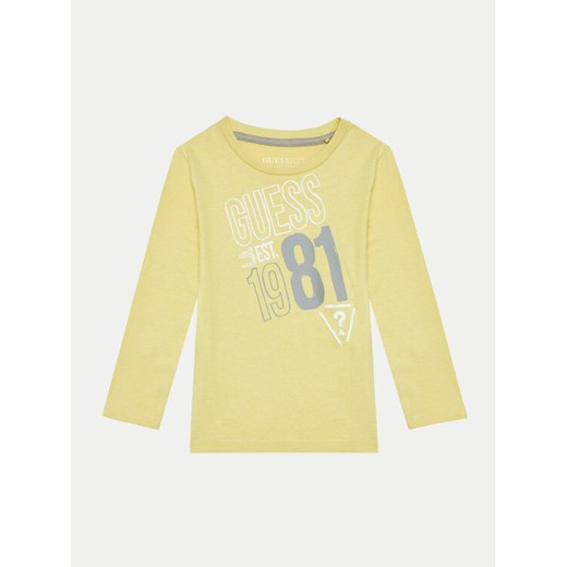 Guess Bluzka N4BI18 I3Z14 Żółty Regular Fit ze sklepu MODIVO w kategorii Bluzki dziewczęce - zdjęcie 182736519