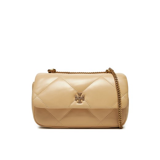 Tory Burch Torebka Kira Diamond Quilt Pave Mini Flap Bag 161913 Beżowy ze sklepu MODIVO w kategorii Kopertówki - zdjęcie 182736566
