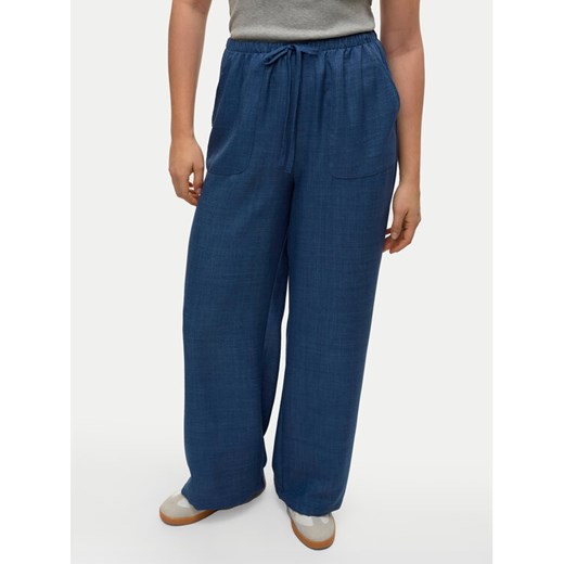 Vero Moda Spodnie materiałowe Melaney 10316385 Granatowy Loose Fit ze sklepu MODIVO w kategorii Spodnie damskie - zdjęcie 182736608