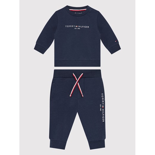 Tommy Hilfiger Dres Baby Essential KN0KN01485 Granatowy Regular Fit ze sklepu MODIVO w kategorii Dresy dla niemowlaka - zdjęcie 182736615