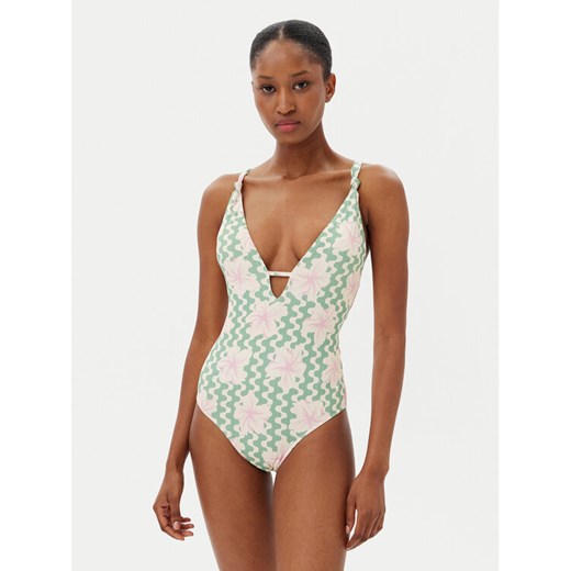 Roxy Strój kąpielowy Hibiscus Daze ERJX103713 Beżowy ze sklepu MODIVO w kategorii Stroje kąpielowe - zdjęcie 182736798