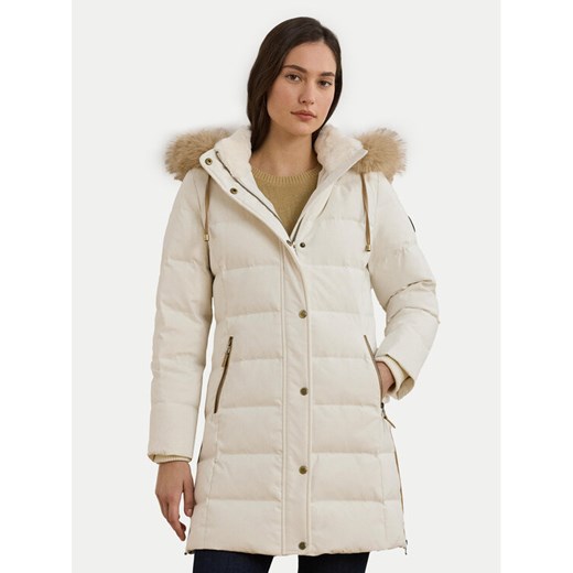 LAUREN RALPH LAUREN Kurtka puchowa 297957509002 Écru Regular Fit ze sklepu MODIVO w kategorii Kurtki damskie - zdjęcie 182736828