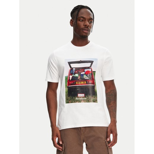 Hunter T-Shirt Tomi Grapphic HARM0037251 Biały Regular Fit ze sklepu MODIVO w kategorii T-shirty męskie - zdjęcie 182736847