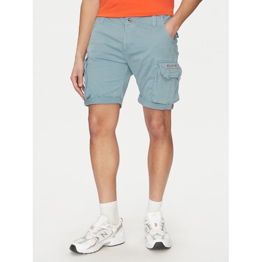 Alpha Industries Szorty materiałowe Crew 176203 Niebieski Slim Fit ze sklepu MODIVO w kategorii Spodenki męskie - zdjęcie 182736895