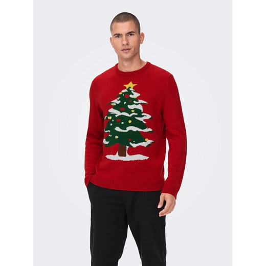 Only & Sons Sweter 22023347 Czerwony Regular Fit ze sklepu MODIVO w kategorii Swetry męskie - zdjęcie 182737056