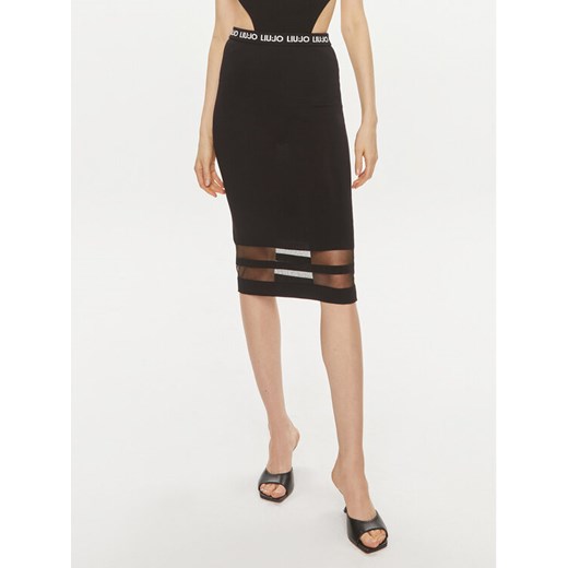 Liu Jo Spódnica ołówkowa Ecs Gonna Maglia Lon TA4224 MS36L Czarny Slim Fit ze sklepu MODIVO w kategorii Spódnice - zdjęcie 182737086