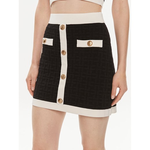 Elisabetta Franchi Spódnica mini GK-98B-42E2-004477 Czarny Slim Fit ze sklepu MODIVO w kategorii Spódnice - zdjęcie 182737128