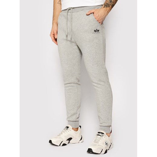 Alpha Industries Spodnie dresowe Basic Jogger 116370 Szary Slim Fit ze sklepu MODIVO w kategorii Spodnie męskie - zdjęcie 182737135