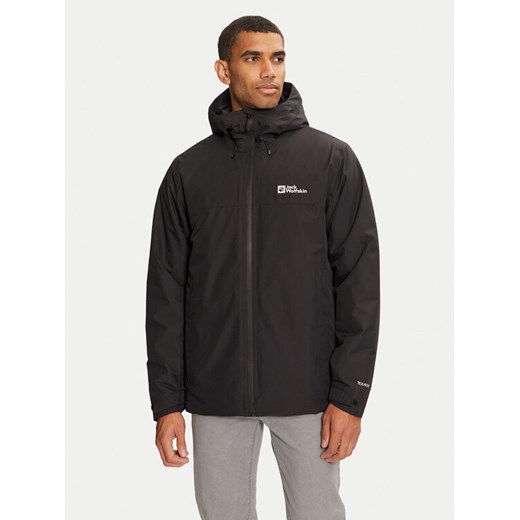 Jack Wolfskin Kurtka przeciwdeszczowa Wisper Ins A61870 Czarny Regular Fit ze sklepu MODIVO w kategorii Kurtki męskie - zdjęcie 182737179