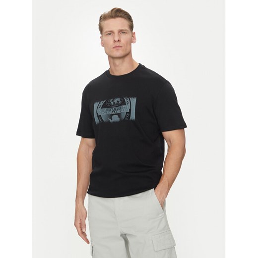 Napapijri T-Shirt S-Vanni NP0A4IEA Czarny Regular Fit ze sklepu MODIVO w kategorii T-shirty męskie - zdjęcie 182737235